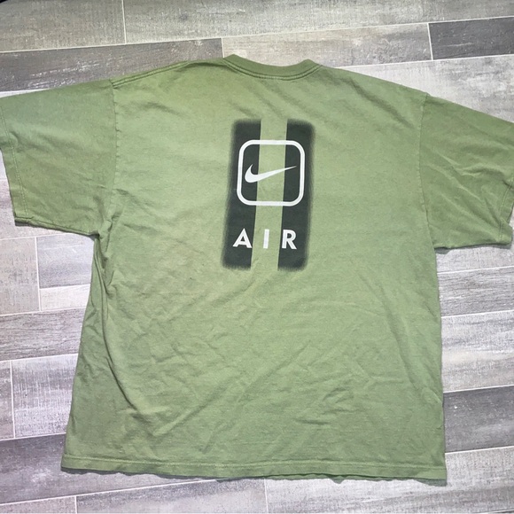 Vintage Nike Shirt Mens XL Green Essential Swoosh Check White Tag USA 90s-Flaws - Picture 2 of 11